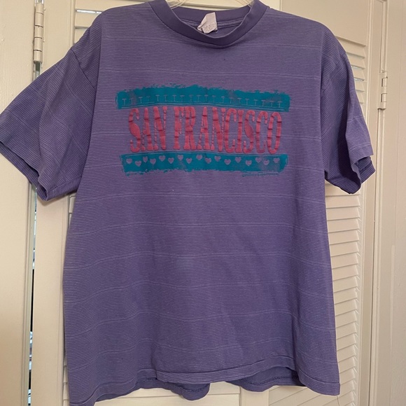 Vintage purple San Francisco “Wear on Earth” T-shirt Size M - Picture 1 of 4